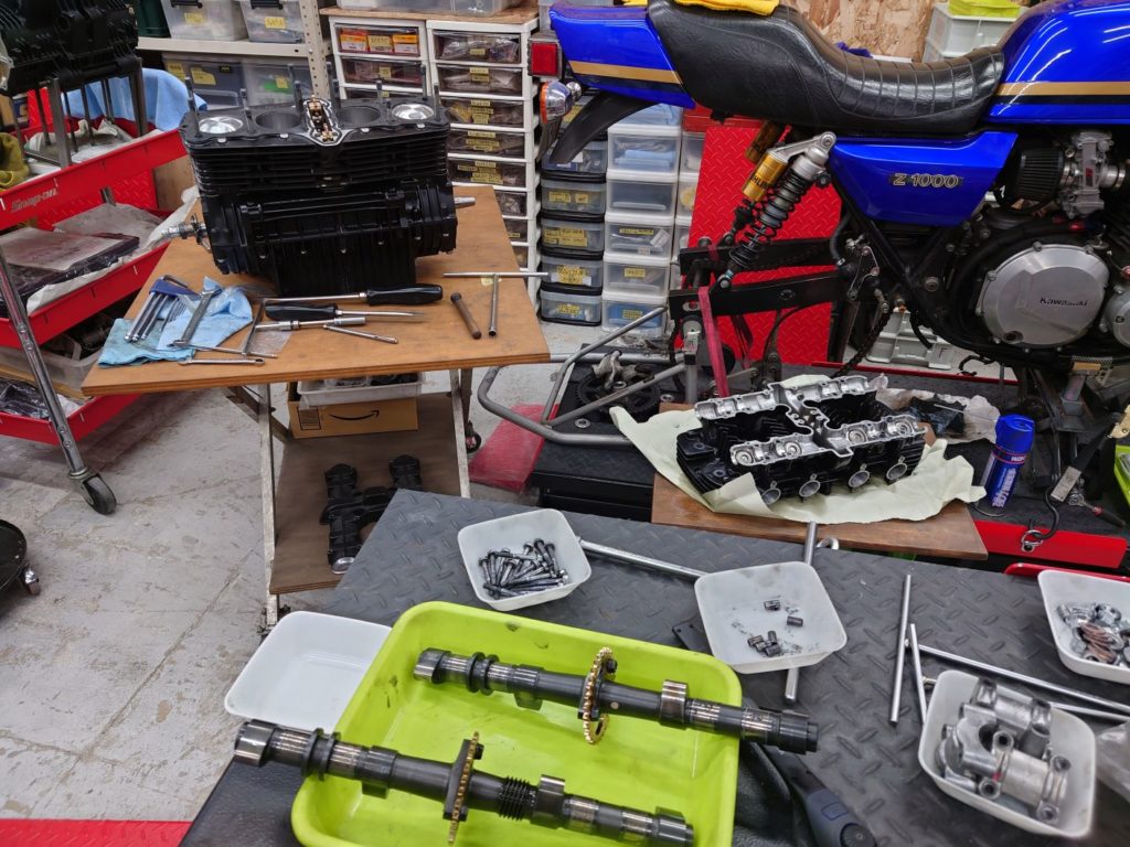 カワサキZ1000J2足回りの整備